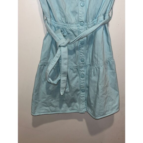 Alice + Olivia Miranda Puff Sleeve Denim Mini Dress in Rockstar Blue Size 4 - Picture 7 of 12